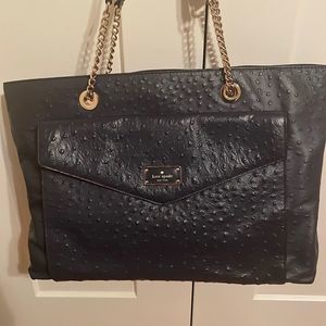 Kate Spade Embossed Leather Bag in Navy